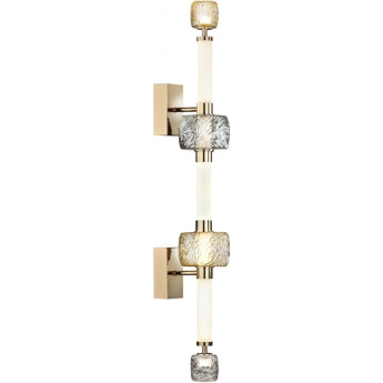 Бра ODEON LIGHT KLIFF L-VISION ODL_EX24 21 LED 34W 3000K металл стекло акрил, золотой белый дымчатый коньячный