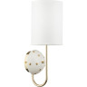 Бра ODEON LIGHT POLLEN MODERN ODL_EX24 43 E14 1*40W металл керамика ткань, золотой молочный белый
