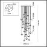 Люстра каскадная ODEON LIGHT RONI L-VISION ODL24 389 LED 232W 4000K 11250лм металл акрил, античная бронза никель прозрачный молочный