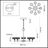 Люстра ODEON LIGHT FIVRE L-VISION ODL24 445 LED 48W 4000K 3336лм металл акрил, античная бронза