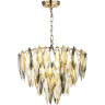 Люстра ODEON LIGHT HALL VILNA ODL24 501 E14 12*40W золото/дымчатый/янтарный/матовый белый/металл/хрусталь