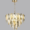 Люстра ODEON LIGHT HALL VILNA ODL24 501 E14 12*40W золото/дымчатый/янтарный/матовый белый/металл/хрусталь