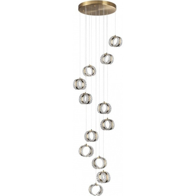 Люстра ODEON LIGHT MIRAGE L-VISION ODL24 451 LED 83W 4000K 5047лм металл акрил, античная бронза